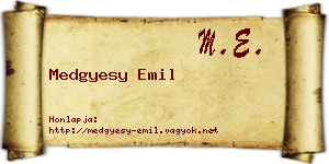 Medgyesy Emil névjegykártya